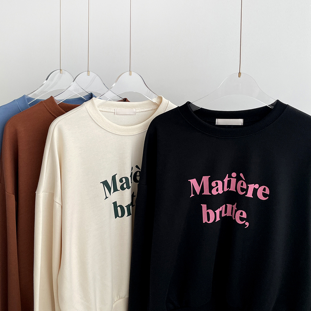 세미크롭 기모 맨투맨