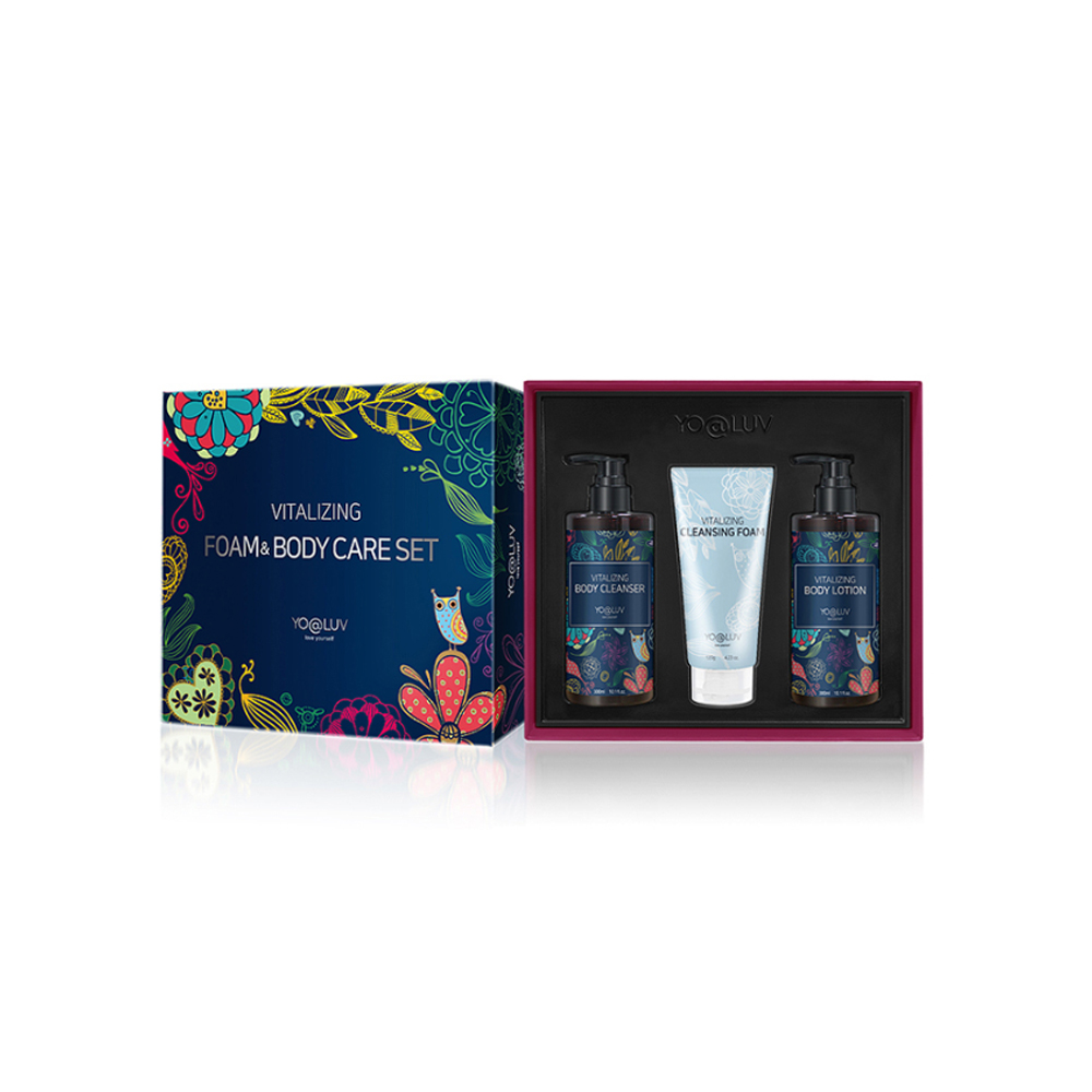 [롯데백화점포장+쇼핑백] 요아럽 바이탈라이징 폼앤바디세트(바디로션300ml+바디클렌저300ml+클렌징폼120g)
