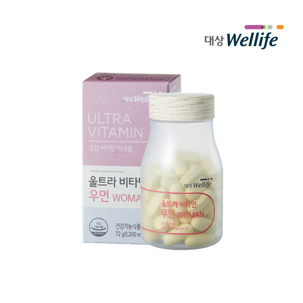 대상웰라이프 울트라비타민 맨/우먼 2개월분(1,200 mg x 60정) 남성/여성종합영양제