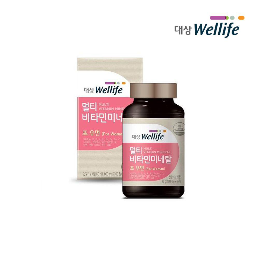 [대상웰라이프] 남성/여성활력을 위한 멀티비타민미네랄 For Man/Woman 2개월분(1000mgx60정)