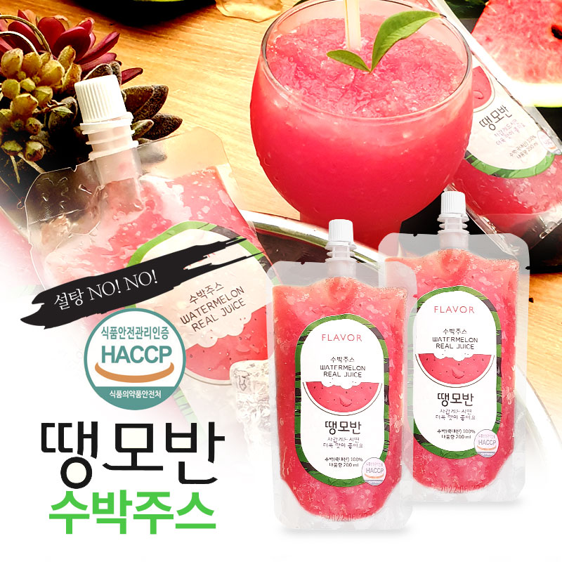 수박 주스 국산 100% 착즙 무첨가물 땡모반 쥬스 200ml (4종)