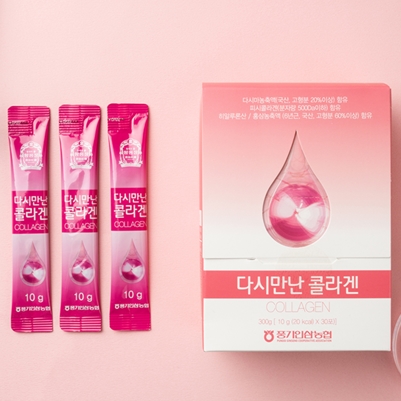 다시만난콜라겐 이너뷰티 히알루론산 저분자 피쉬 콜라겐 함유 10g 30포
