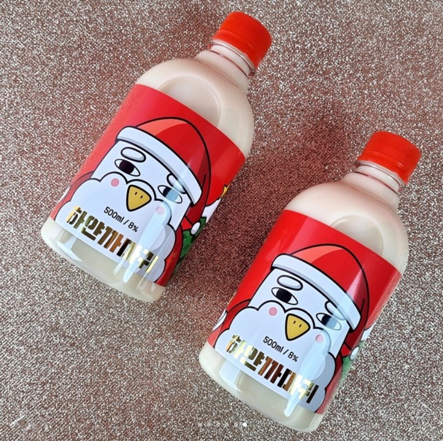 수제 막걸리 하얀까마귀 크리스마스 에디션 500ml X 3병 세트