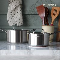 퀸나 이지 쿡 스테인레스 냄비 2종 세트 QN-16P(편수), QN-20Y(양수)