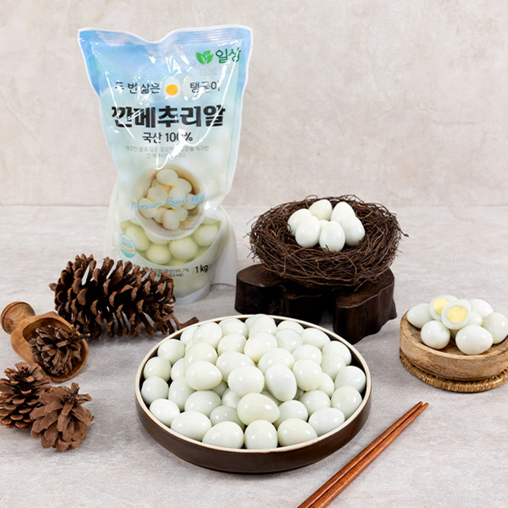 [일상식품] 무항생제 깐메추리알1kg 대표이미지 섬네일