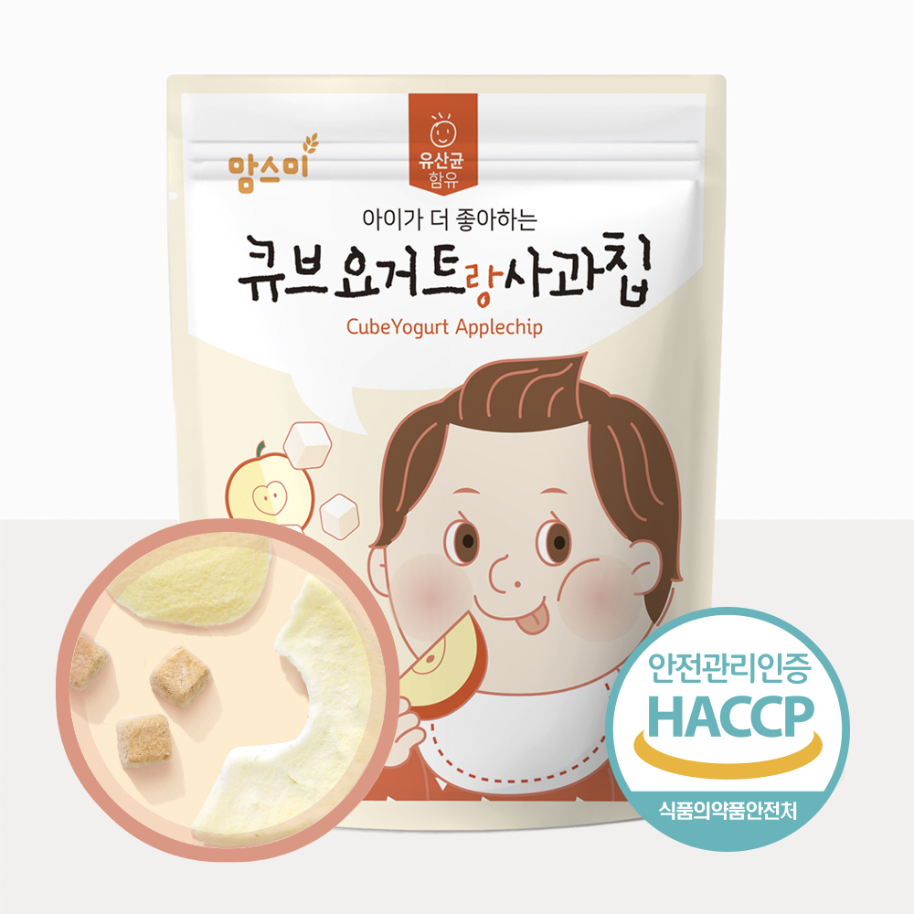 [맘스미] 아이간식 쟁여놓기 큐브요거트랑 과일칩 3종 12개 세트(배4+사과4+딸기4)