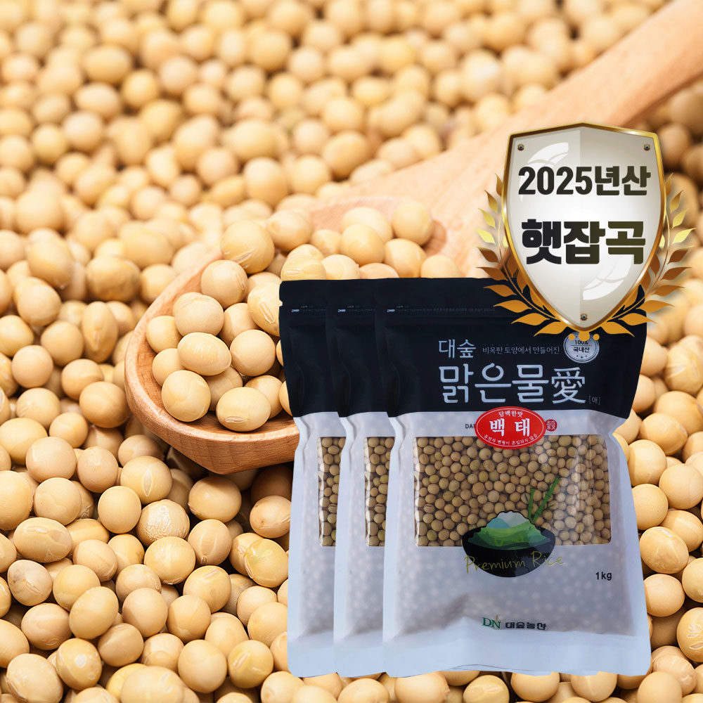 [대숲맑은물애] 메주콩이라 불리며 사포닌이 풍부한 대두 백태 1kg~5kg