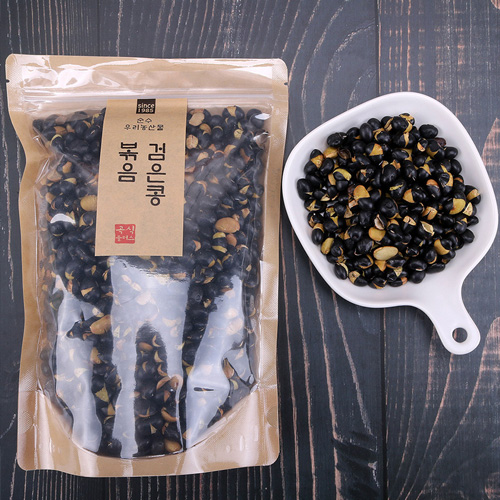 압력 볶음 솥으로 볶은 국내산 검은콩 서리태 뻥튀기 500g 1팩