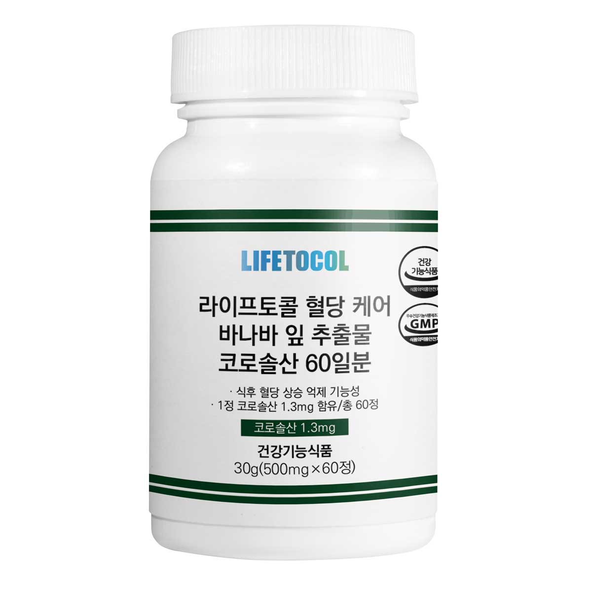라이프토콜 혈당 케어 바나바 잎 추출물 코로솔산 60일분 60정 대표이미지 섬네일