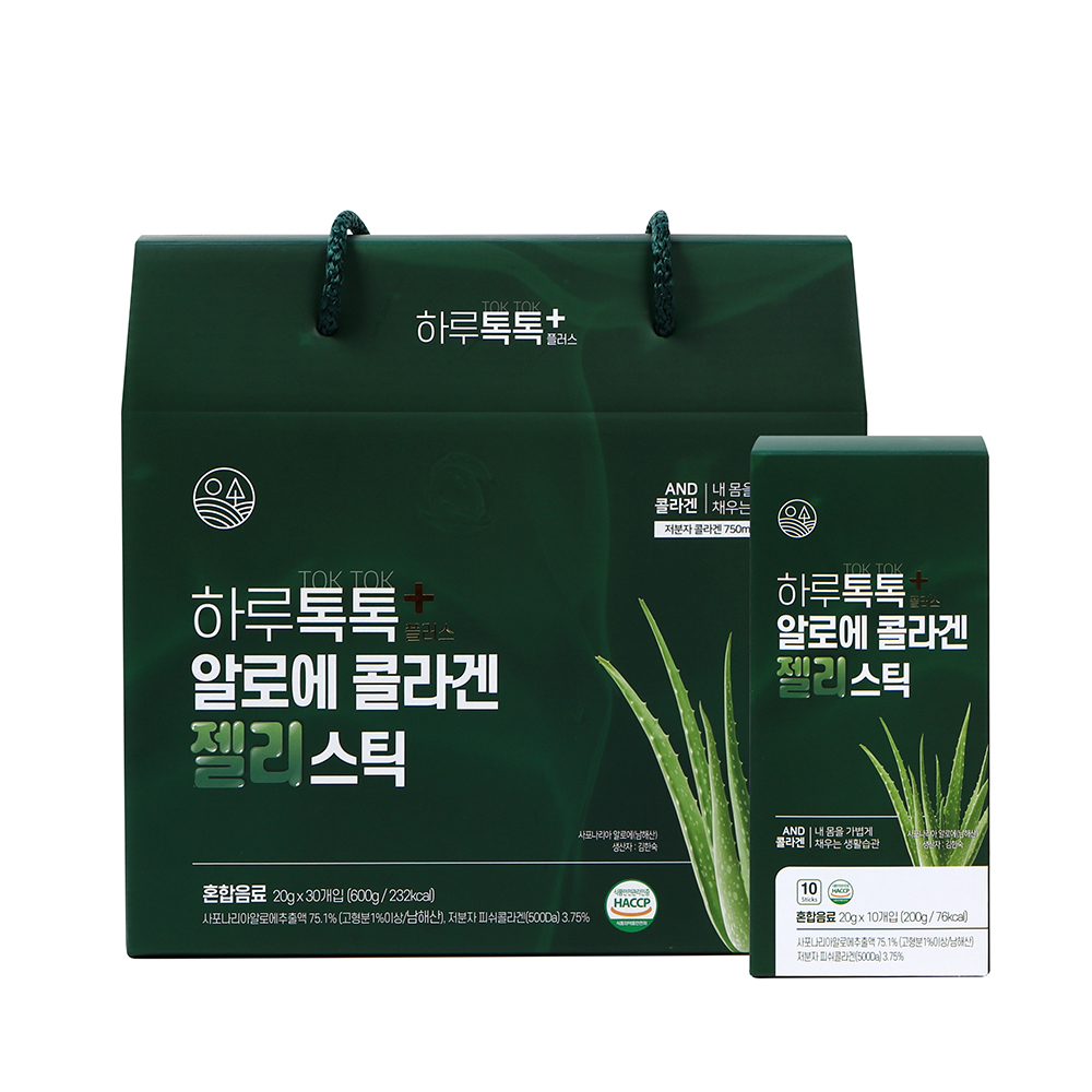 하루톡톡 알로에 호박팥 ABC 콜라겐 젤리스틱 30포 (20g X 10개 X 3박스)