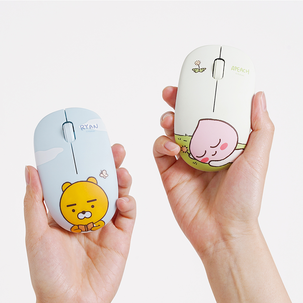 [카카오마우스] 무소음 무선마우스 책읽는라이언/꿈꾸는어피치 