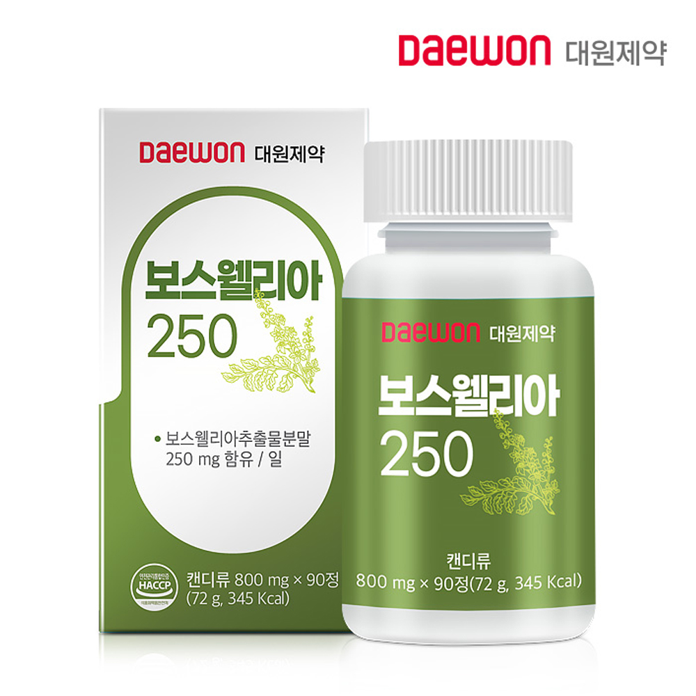 대원제약 보스웰리아250 3개월분(90정) 상어연골 초록입홍합 우슬 해조칼슘 함유