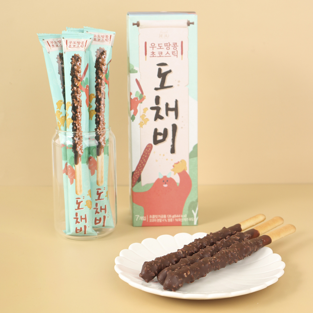 제주 우도땅콩초코스틱 도채비 왕빼빼로 초콜릿 3박스