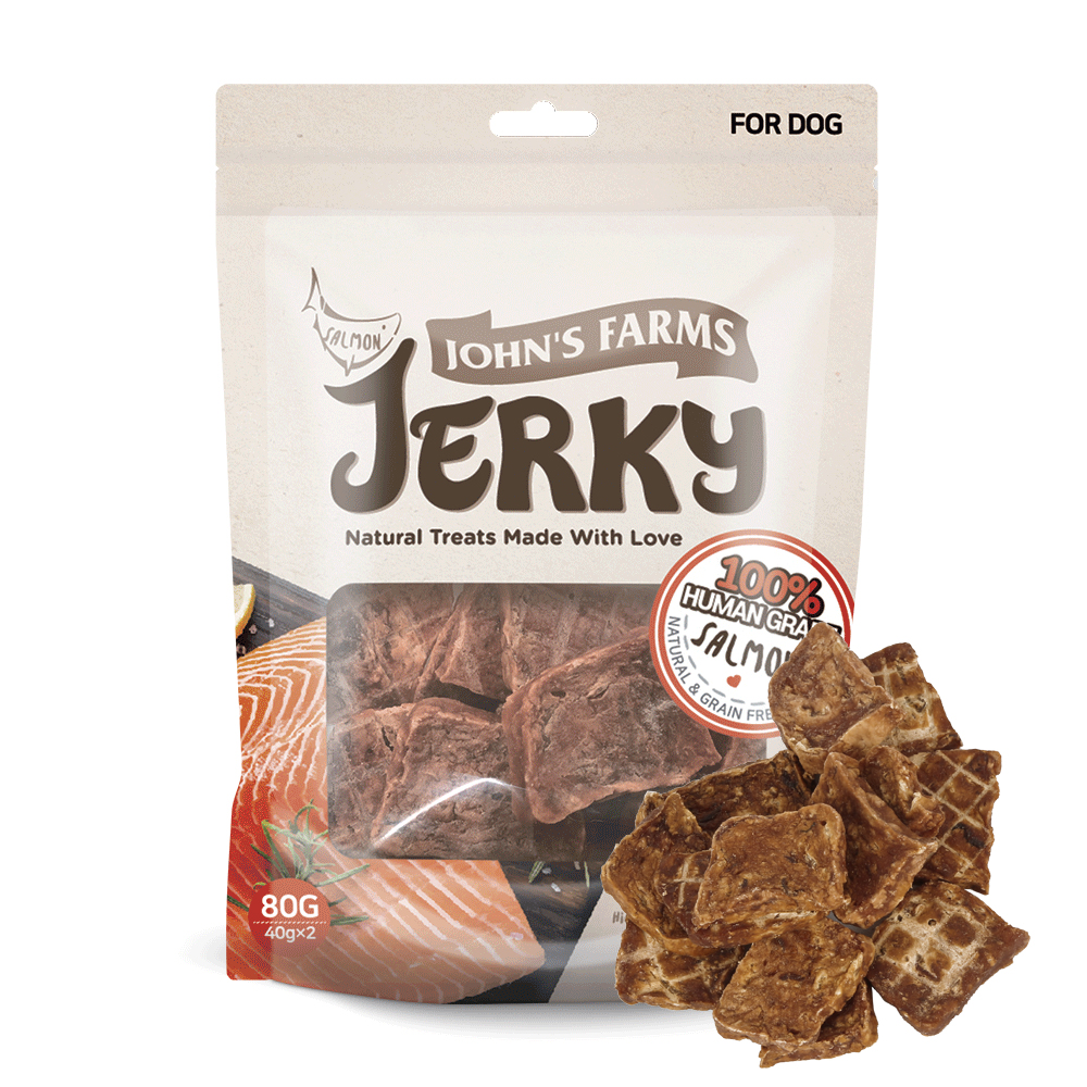 죤스팜스 애견용 연어져키 육포 80g