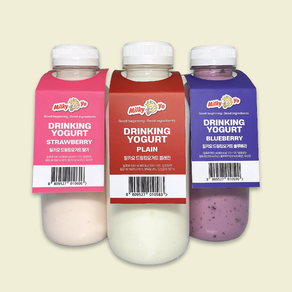 [밀키요] 드링킹 수제 요거트 500ml 3종(플레인,딸기,블루베리) 대표이미지 섬네일