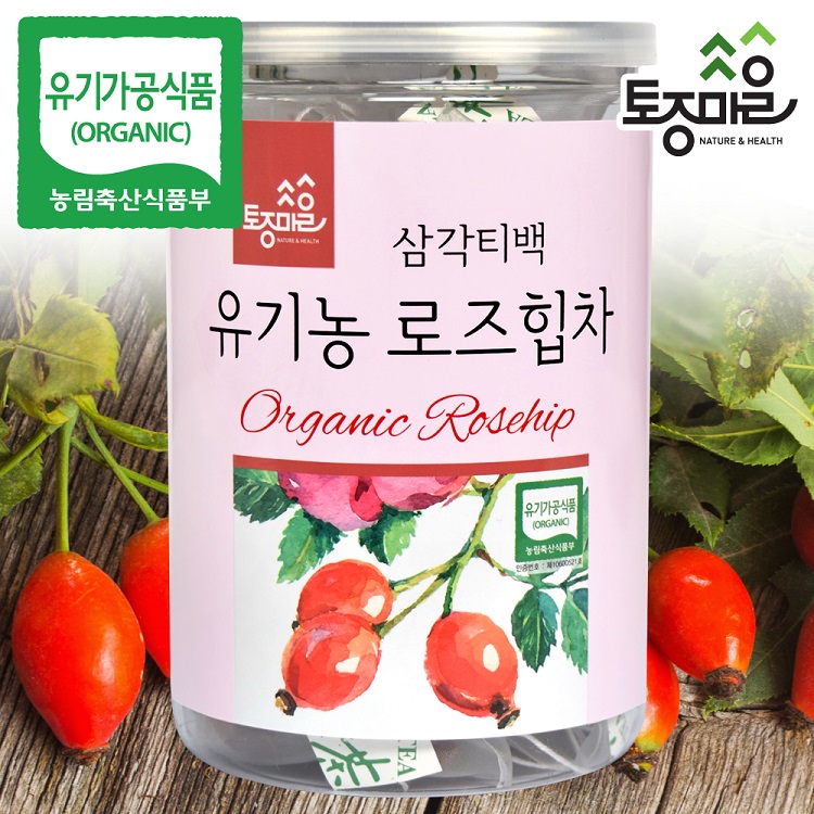 [토종마을]유기농 로즈힙차 30티백 (싱싱티백캔) 