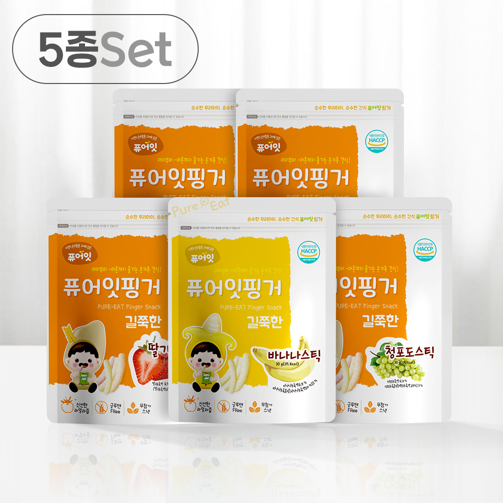 퓨어잇 아기과자 과일스틱 5봉세트 (랜덤) 대표이미지 섬네일