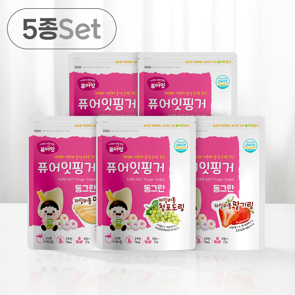 퓨어잇 아기과자 과일링 5봉세트 (랜덤) 대표이미지 섬네일