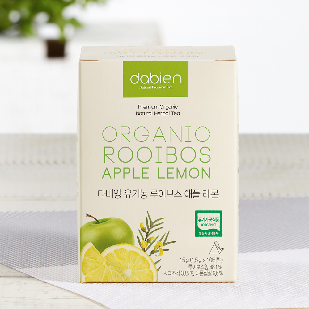다비앙 유기농 루이보스 애플레몬 허브차 티백 10개입