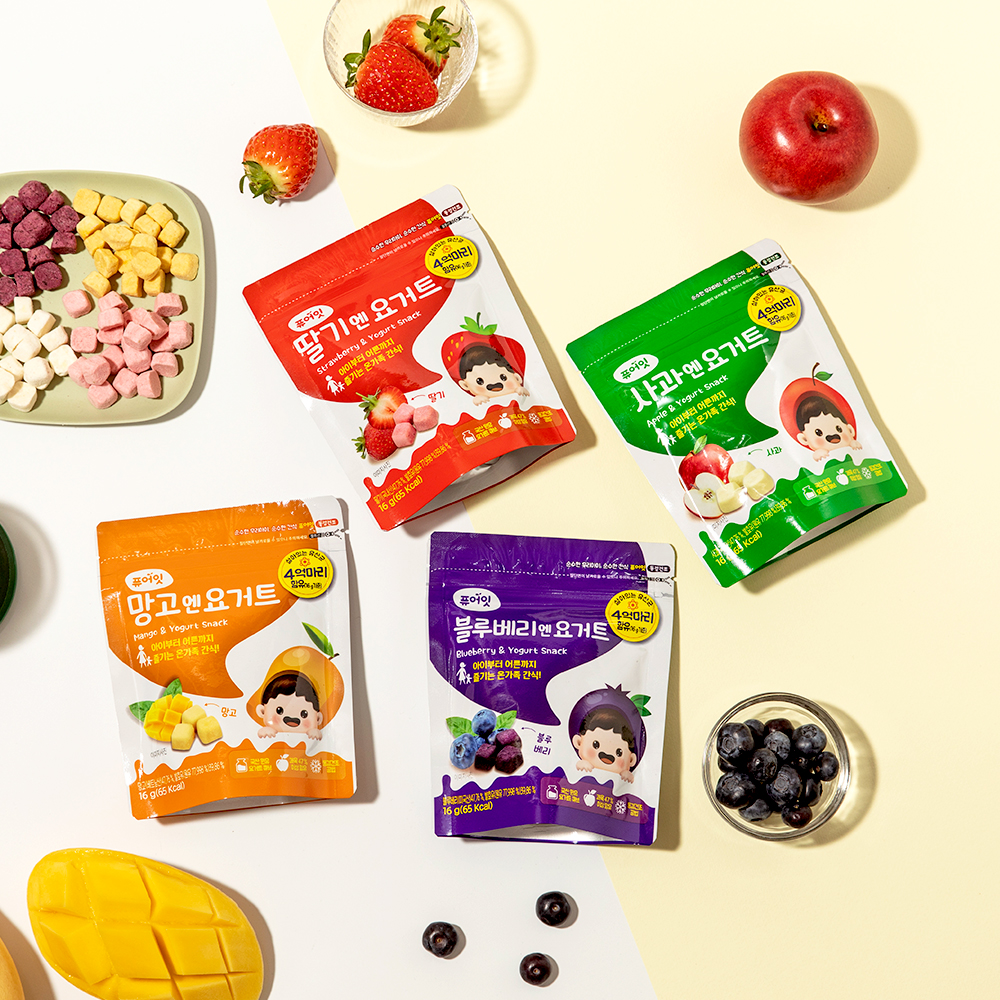 퓨어잇 동결건조 과일앤요거트큐브 4봉세트 (랜덤)