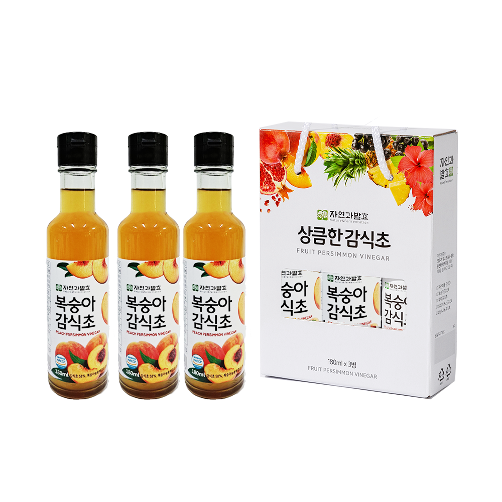 [자연과발효] 복숭아 감식초 선물세트 180ml*3병