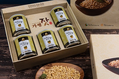 [가평군축령산잣영농조합]유기농인증 가평잣 황잣, 백잣선물세트 140g x 5개입