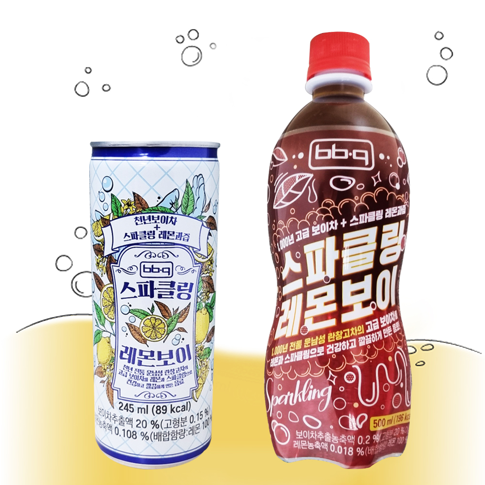 [치킨엔 레몬보이] BBQ 스파클링 레몬보이 2종  / 245ml 500ml 대표이미지 섬네일