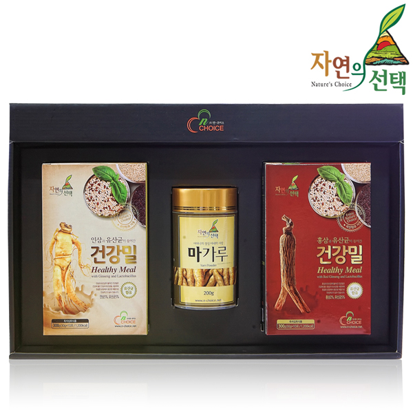 [10+1] 건강밀선물세트 1호 800g (인삼건강밀300g+홍삼건강밀300g+마가루200g)