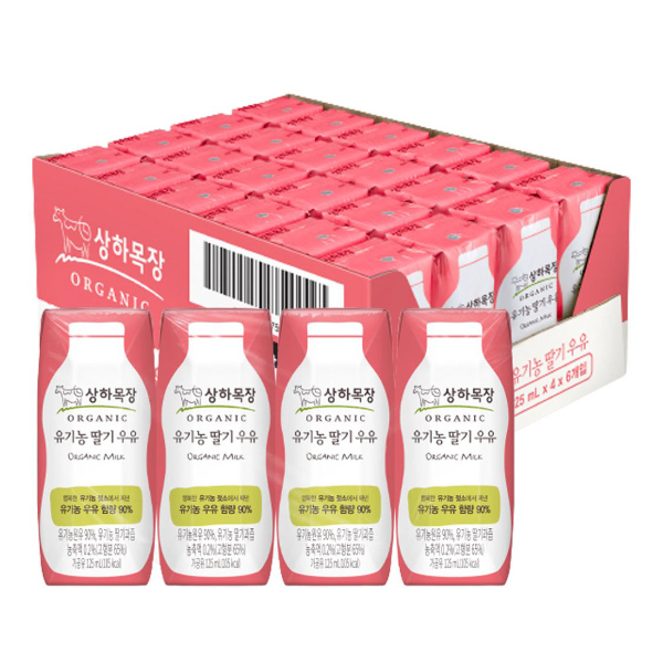 상하목장 유기농 딸기우유(125ml*24개)