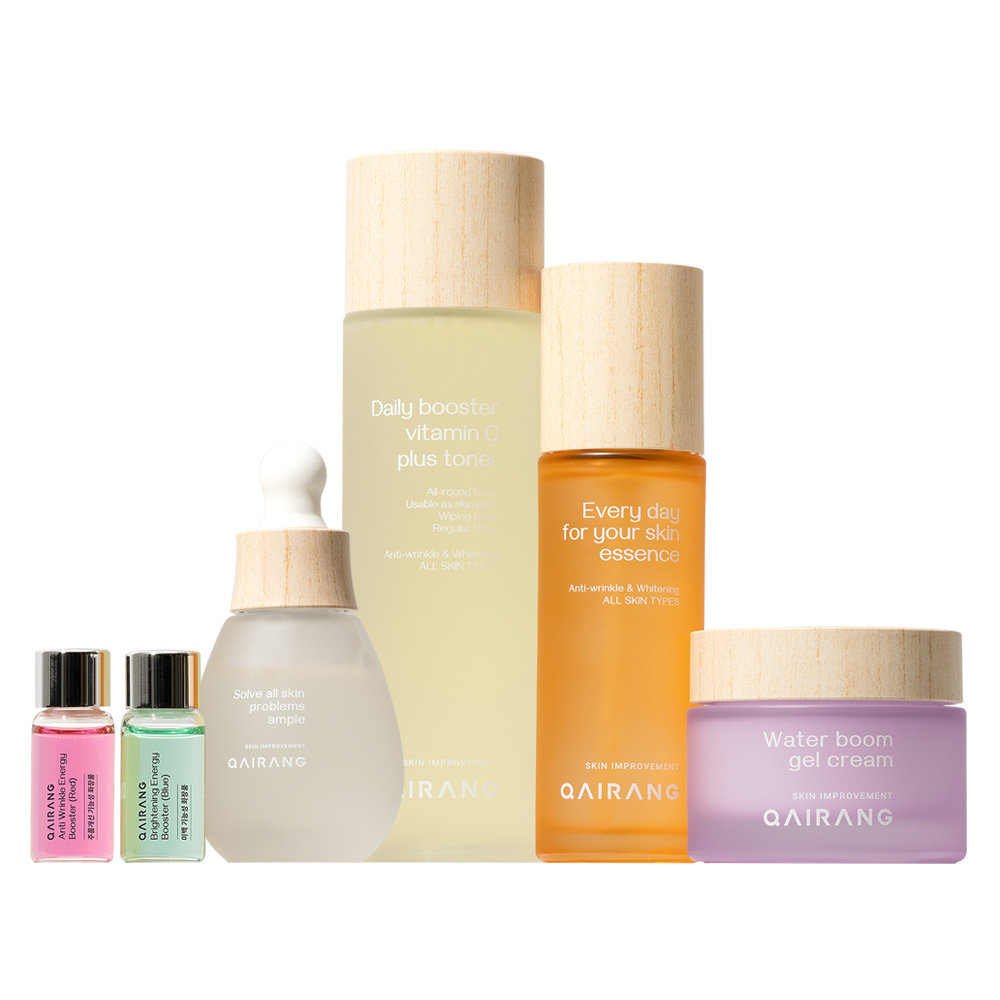 6세트 / 가이랑 속보습 피부진정 트러블케어/ 비타민C토너 130ml + 피부과앰플 30ml + 미백부스터5ml + 탄력부스터5ml + 안티에이징 에센스 50ml + 수분크림 50ml