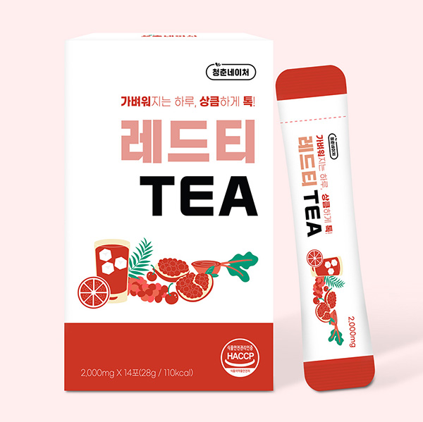 가벼운 하루 자몽 오미자 석류 레드비트 타트체리 분말 레드티 2gX14포