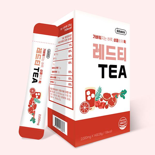 가벼운 하루 자몽 오미자 석류 레드비트 타트체리 분말 레드티 2gX14포
