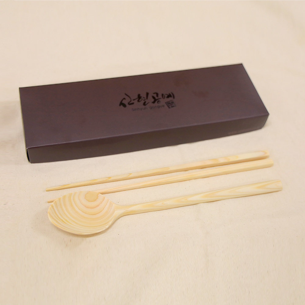 편백 나무수저 젓가락 숟가락  / 수저젓가락1벌 대표이미지 섬네일