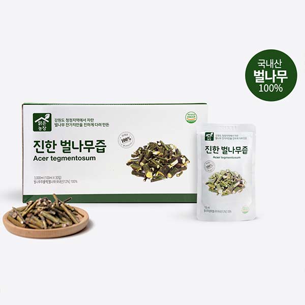 [맑은농장] 진한 벌나무즙 (100ml x 30개입) 강원도 청정지역의 벌나무 잔가지만 진하게 다린