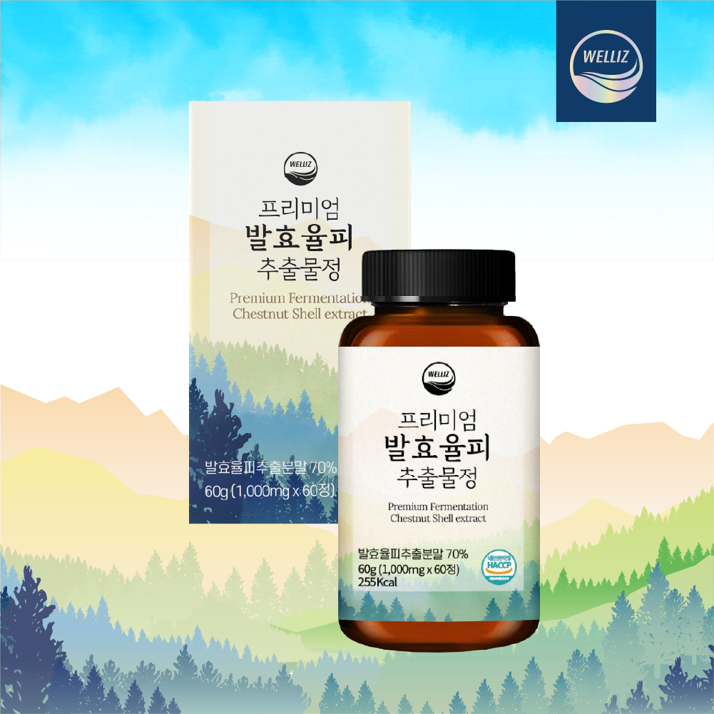 웰리즈 프리미엄 발효율피추출물정 1000mg X 60정