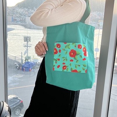 동백무늬 양면 기본 에코백_민트 대표이미지 섬네일