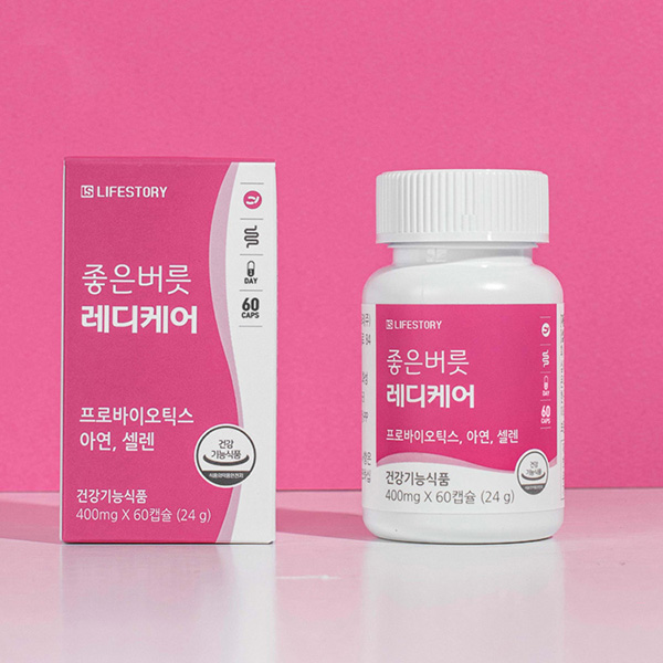 좋은버릇 레디케어 질 유래 특허 여성 아연 유산균 400mg x 60캡슐