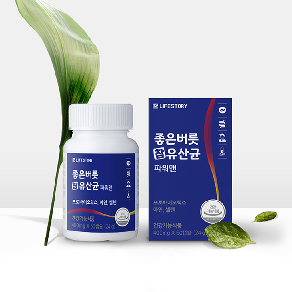 좋은버릇 참유산균 아연 남성 성인 파워맨 유산균 400mg x 60캡슐