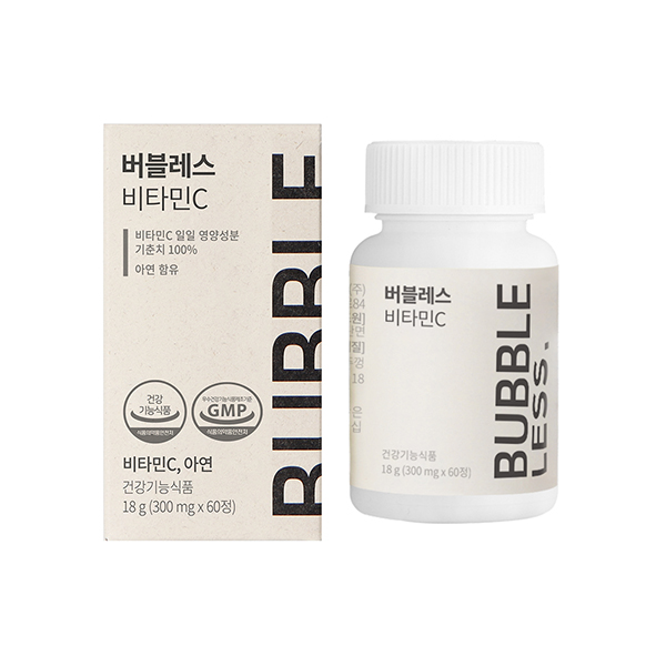 버블레스 비타민C 항산화 면역증강 면역력 목넘김 좋은 작은 크기 300mg x 60정