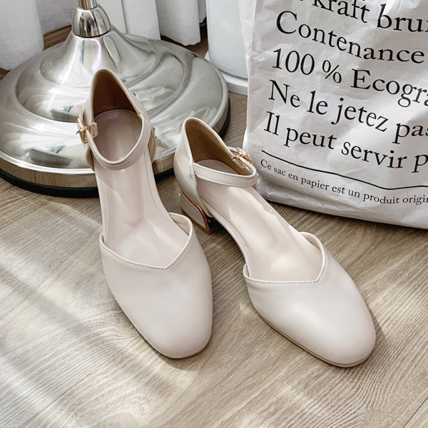 편안한 데일리슈즈 V라인 포인트 메리제인 3센치굽