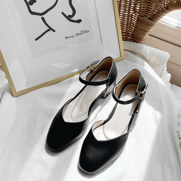 편안한 데일리슈즈 V라인 포인트 메리제인 3센치굽