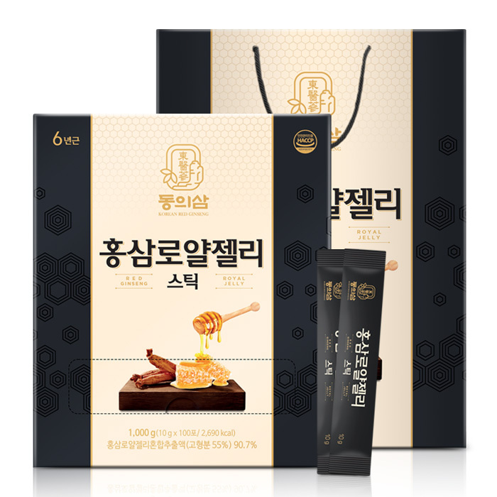 동의삼 홍삼로얄젤리스틱 100포 선물세트 쇼핑백포함