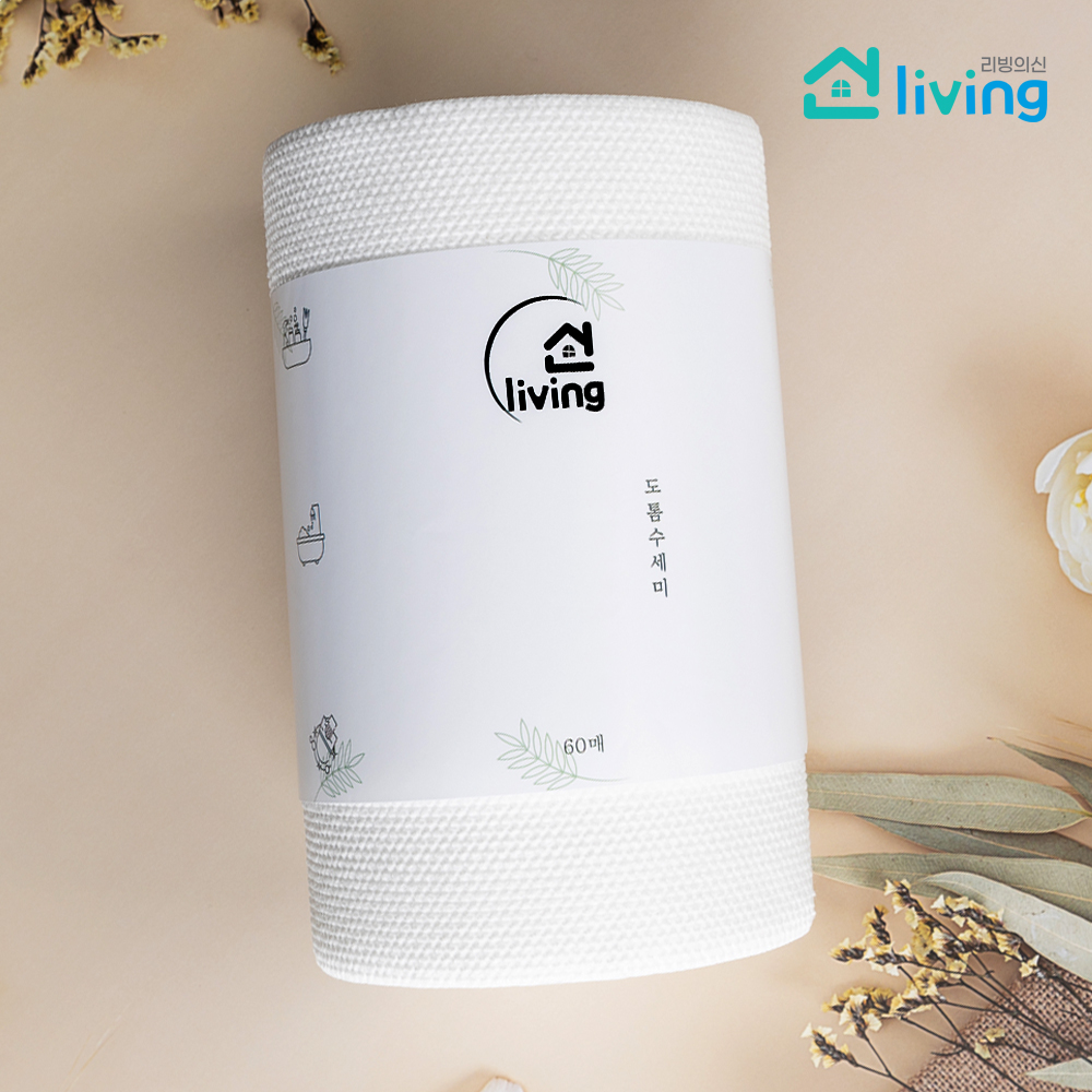 리빙의신 일회용 도톰수세미 60매, 1개