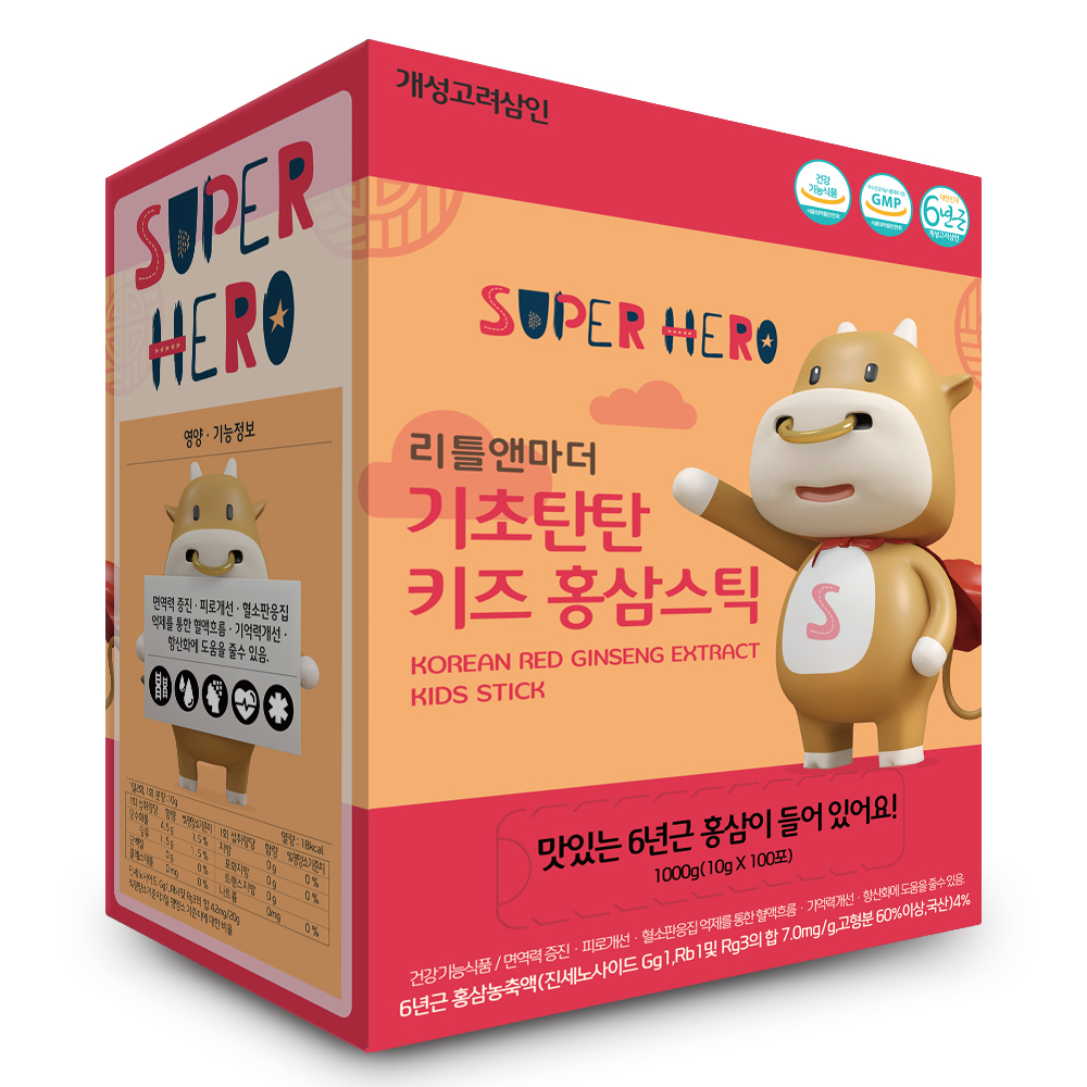 개성고려삼인 리틀앤마더 기초탄탄 키즈 홍삼스틱 10g 100포 대표이미지 섬네일