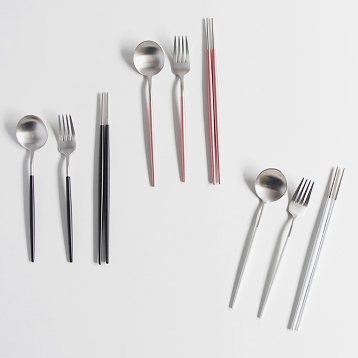 MENARE 메나르 플루스 숟가락 1P,젓가락1벌, 포크 1P 1인 세트