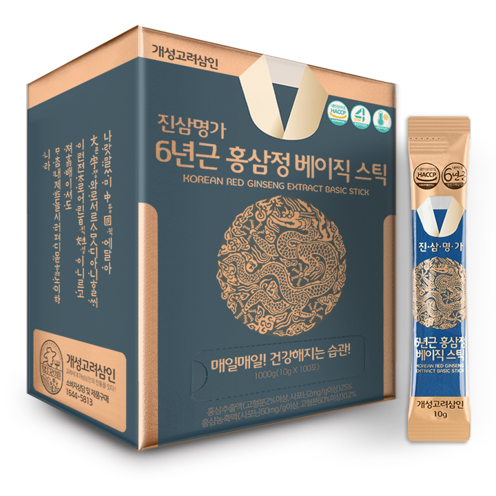 개성고려삼인 진삼명가 6년근 홍삼정 베이직 홍삼 스틱 10g 100포 대표이미지 섬네일