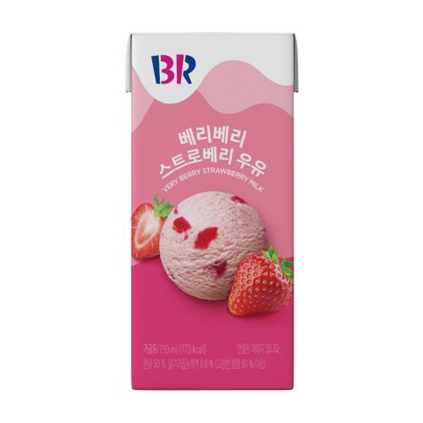 베스킨라빈스 베리베리스트로 베리 우유 190ml x 24입 외 3종