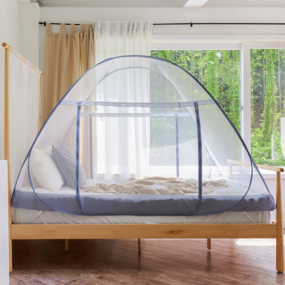 블루엘 원터치 침대 야외 텐트 모기장 중형(싱글)
