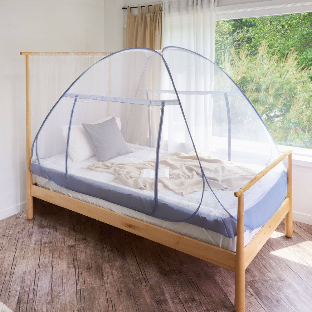 블루엘 원터치 침대 야외 텐트 모기장 중형(싱글)