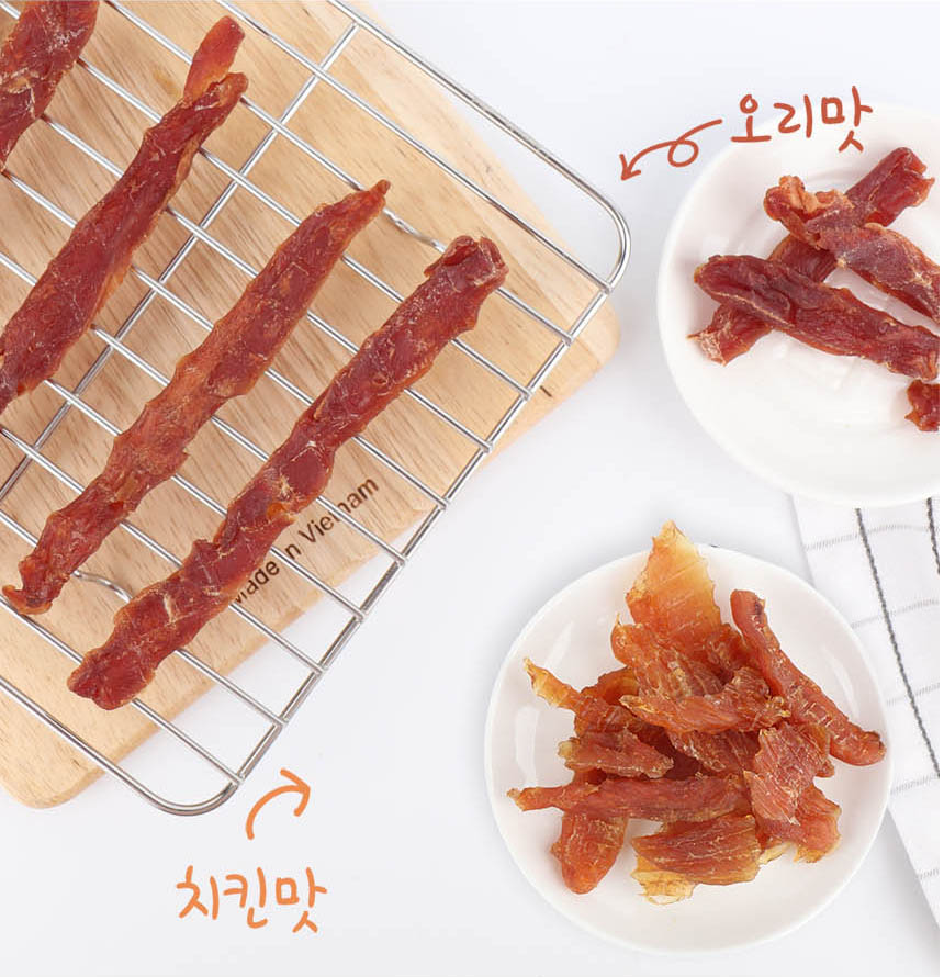 [펫츠맘마] 웰빙 국내제조 애견 수제간식-오리 슬라이스 